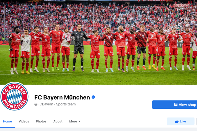 Facebook Seite von FC Bayern München